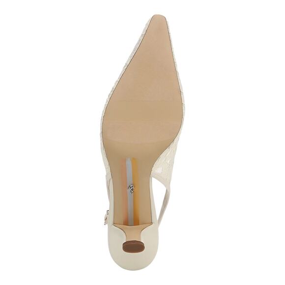 Sam Edelman Women's Bianka Slingback Mesh Heel Pumps Ivory Size 9 1/2 - Picture 4 of 4